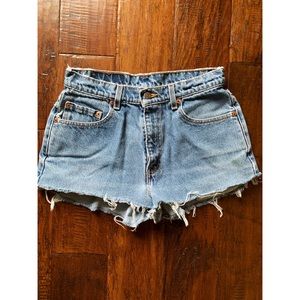 Vintage Levi’s Hand-Cut High Waisted Jean Shorts